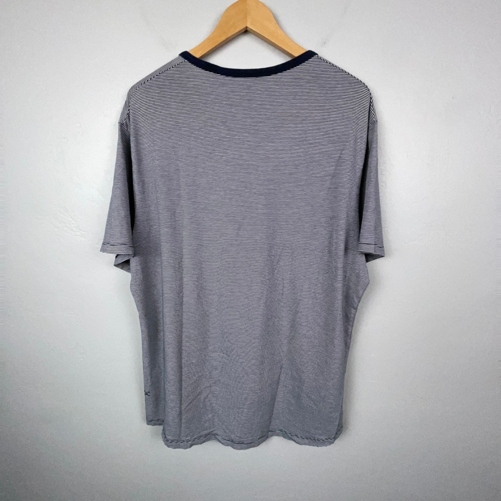 Lululemon T-Shirt Men XL Black White Striped Short Sleeve Ringer Crew Gray Yoga - Picture 3 of 8
